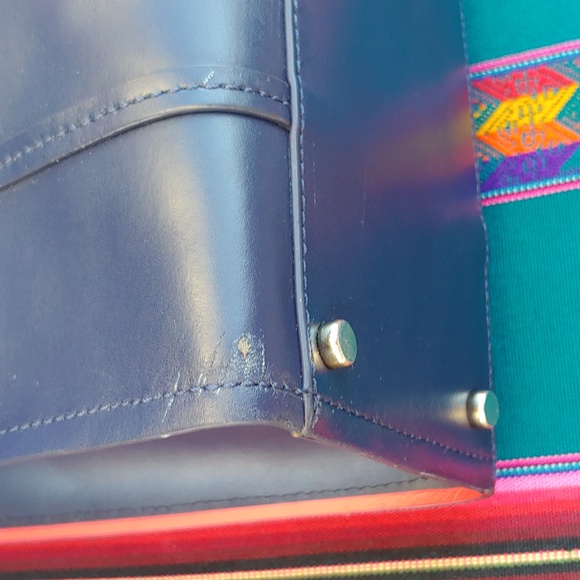 Kate Spade Navy Blue and Hot Pink Leather Arbour Hill Elodie Shoulder Tote - Picture 11 of 17